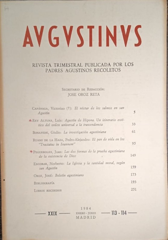 Augustinus: Revista Trimestral Publicada por los Padres Agustinos Recoletos
