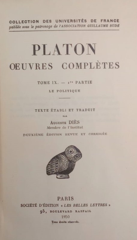 Platon, oeuvres complètes: Tomo IX, primera parte