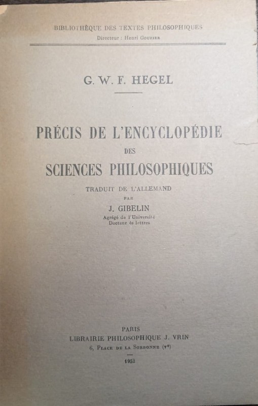 Précis de l´encyclopédie des sciences philosophiques
