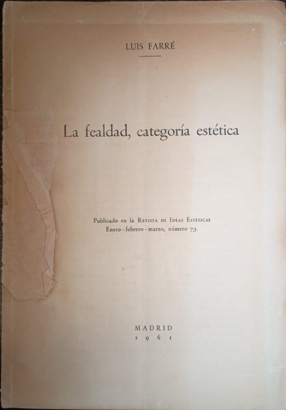 La fealdad, categoría estética
