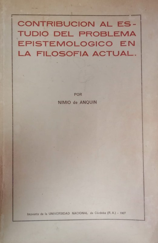 Contribución al Estudio del Problema Epistemiológico en la Filosofía Actual