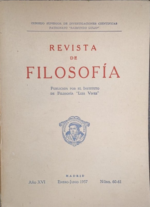 Revista de Filosofía: Indice del Tomo XV (Correspondiente a 1956)