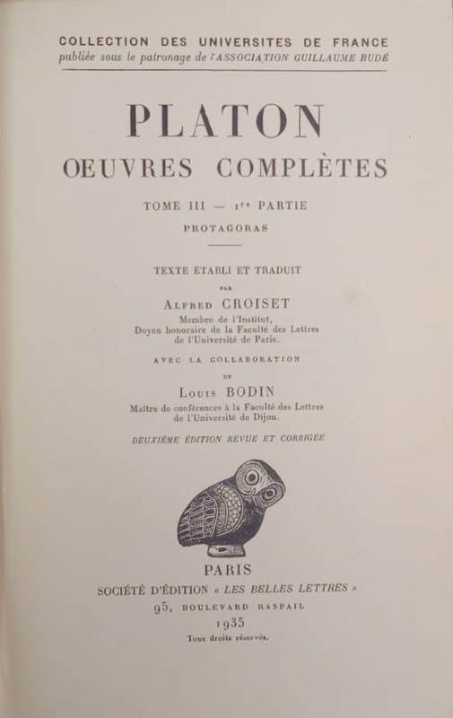 Platon, oeuvres complètes: Tomo III, primera parte