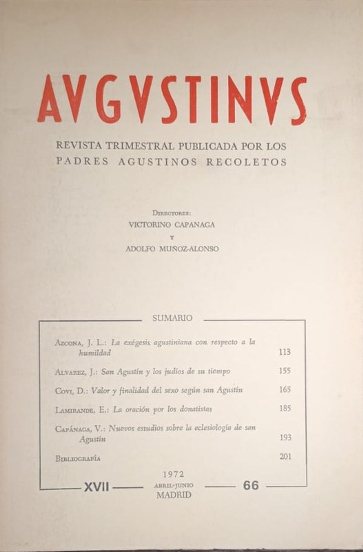 Augustinus: Revista Trimestral Publicada por los Padres Agustinos Recoletos
