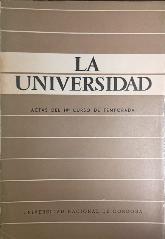 La Universidad: Actas del IVº Curso de Temporada