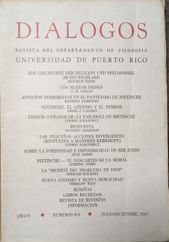 Diálogos: Revista del Departamento de Filosofía; Uiversidad de Puerto Rico