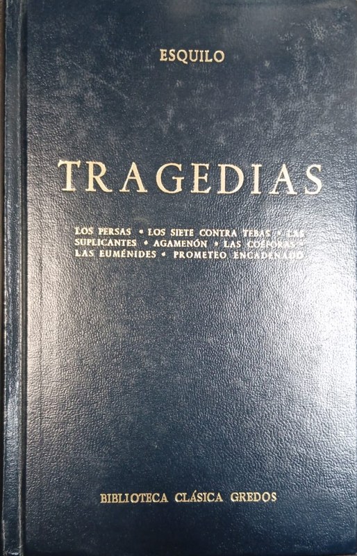 Tragedias: Los persas- Los siete contra Tebas- Las suplicantes- Agamenón- Las coéforas- Las euménides- Prometeo encadenado