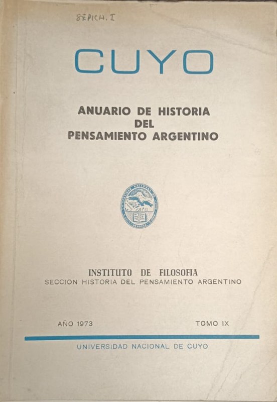 Cuyo: Anuario de Historia del Pensamiento Argentino