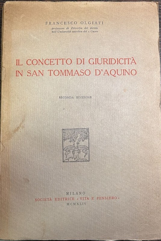 Il concetto di Giuridicitá in San Tommaso D´Aquino