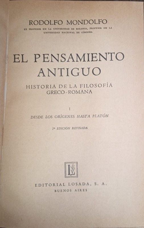 El Pensamiento Antiguo: Historia de la Filosofía Greco-Romana