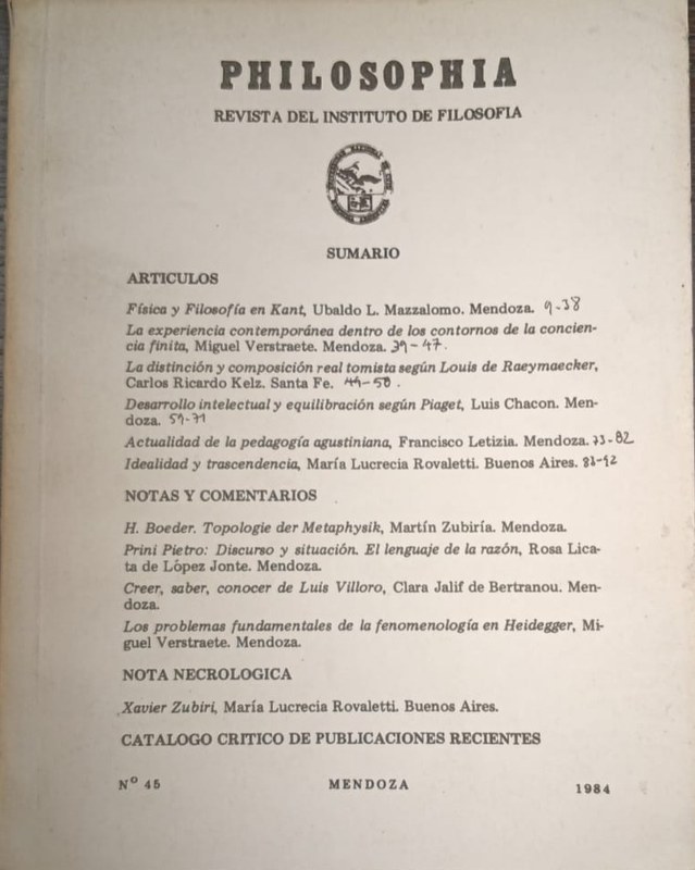 Philosophia: Nro 45