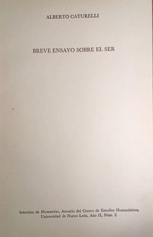 Breve ensayo sobre el Ser