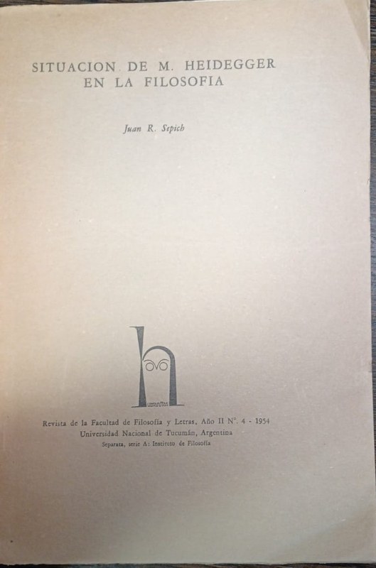 Situación de M. Heiddeger en la Filosofía: Revista de la Facultad de Filosofía y Letras
