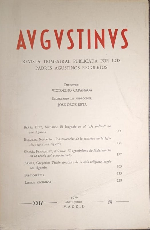 Augustinus: Revista Trimestral Publicada por los Padres Agustinos Recoletos