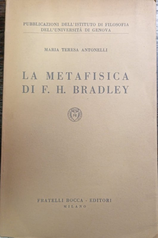 La metafísica di F.H. Bradley