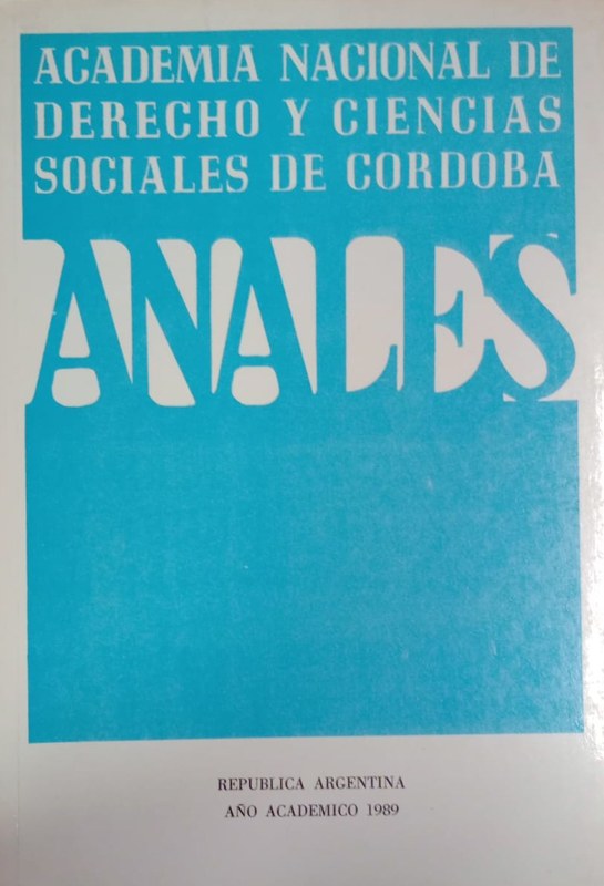 Anales: Academia Nacional de Derecho y Ciencias Sociales de Córdoba