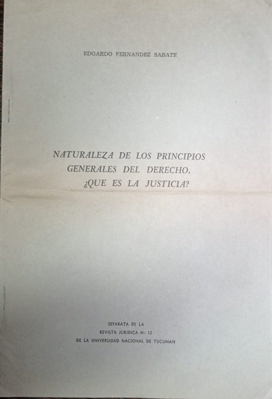 Naturaleza de los principios generales del Derecho ¿Qué es la Justicia?: Separata de la Revista Jurídica nro 12