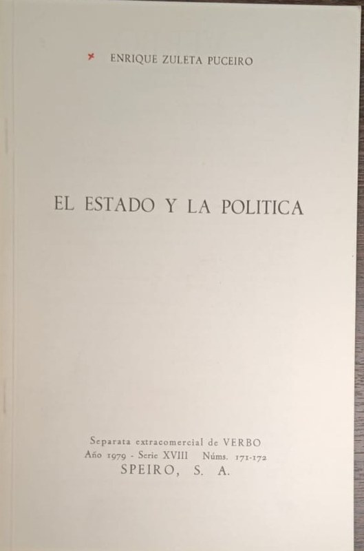 El Estado y la Política: Separata extracomercial de Verbo