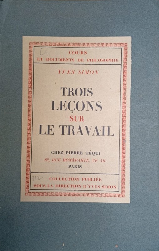 Tros leéons sur le travail