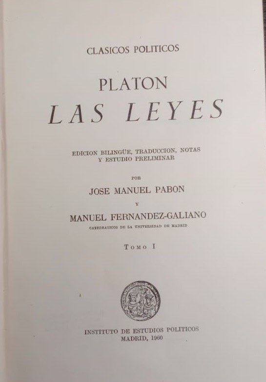Las leyes: Tomo I