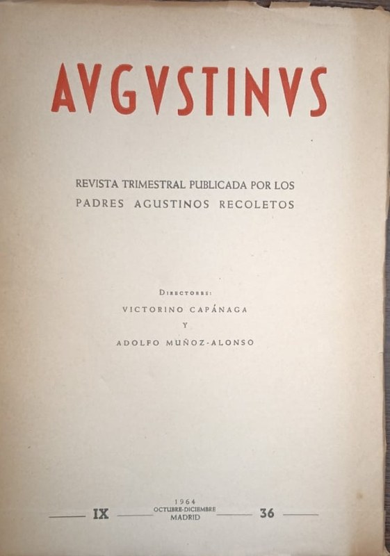 Augustinus: Revista trimestral publicada por los padres augustinos recoletos
