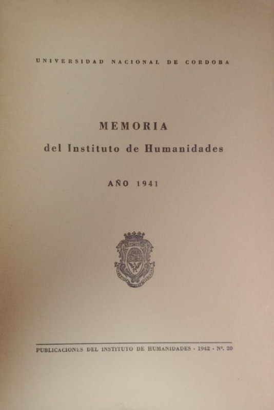 Memoria del Instituto de Humanidades: Año 1941