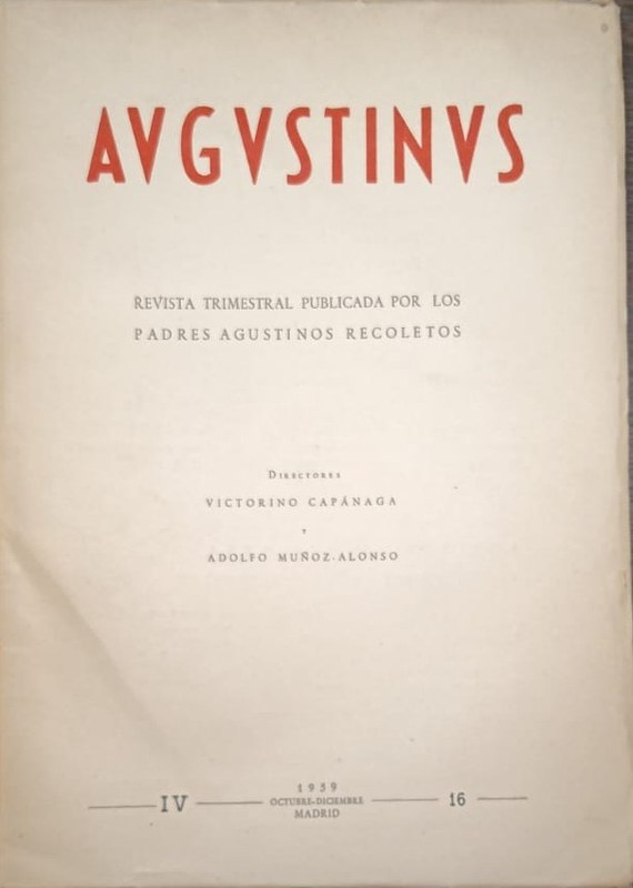 Augustinus: Revista Trimestral Publicada por los Padres Recoletos