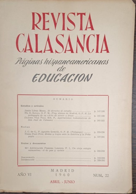 Revista Calasancia: Páginas hispanoamericanas de Educación