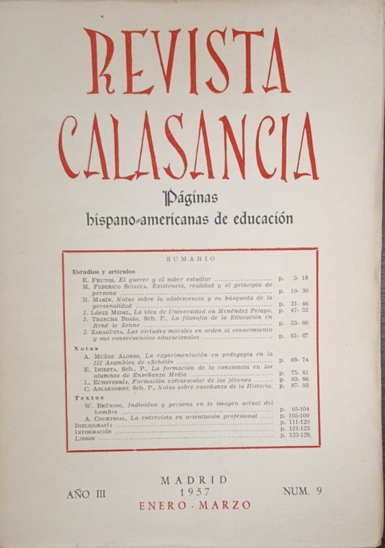 Revista Calasancia: Páginas hispanoamericanas de Educación