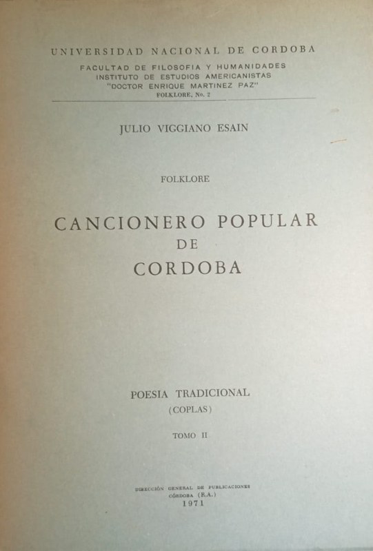 Cancionero Popular de Córdoba (Folklore): Poesía Tradicional (Coplas) Tomo II