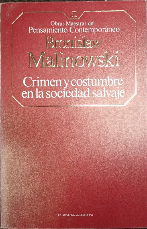 Crimen y costumbre en la sociedad salvaje