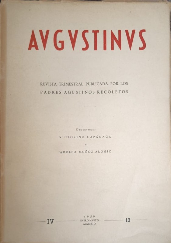 Agustinus: Revista trimestral publicada por los padres Agustinos Recoletos