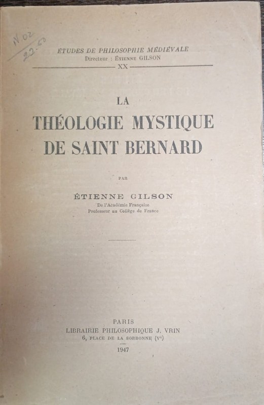 La Théologie mystique de Saint Bernard