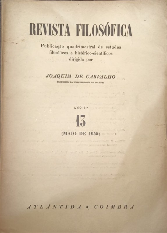 Revista Filosófica: Publicaéâo quadrimestral de estudos histórico-científicogida por Joaquim de Carvalho