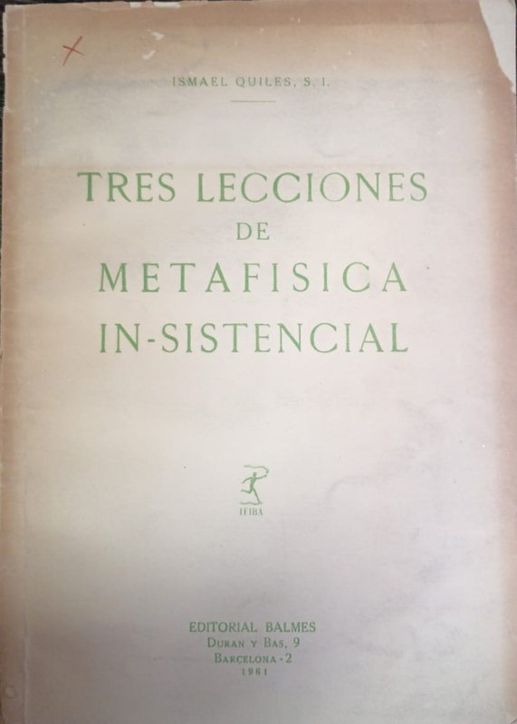 Tres lecciones de metafisica in-sistencial