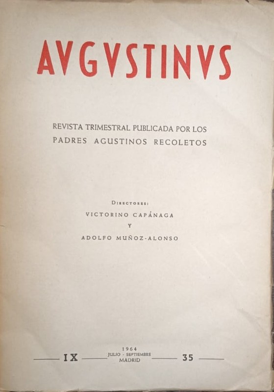 Augustinus: Revista trimestral publicada por los padres augustinos recoletos