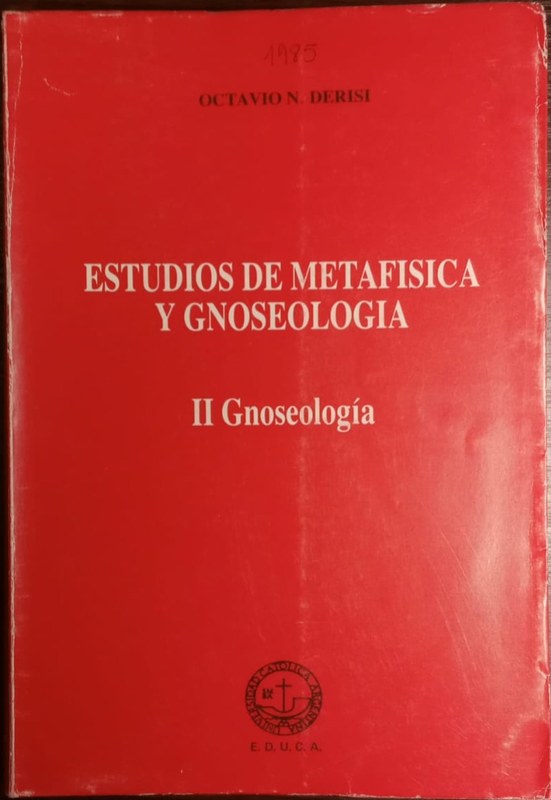 Estudios de Metafísica y Gnoseología: II Gnoseología