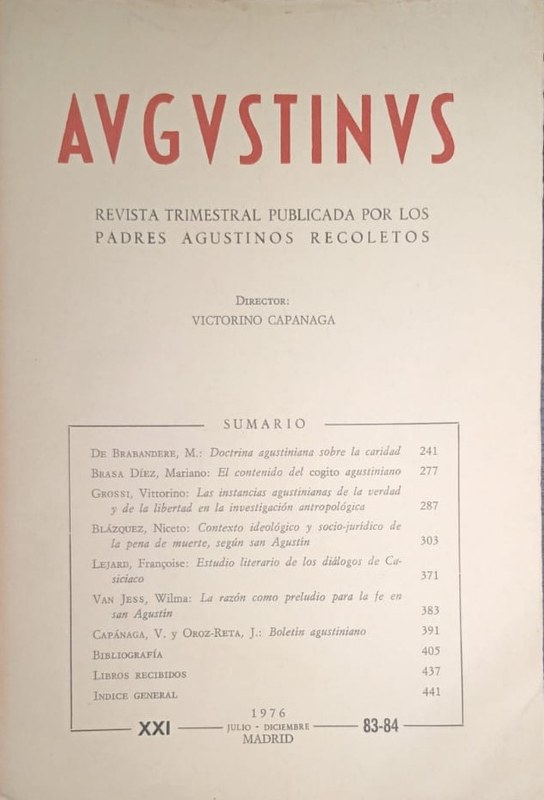 Augustinus: Revista Trimestral Publicada por los Padres Agustinos Recoletos
