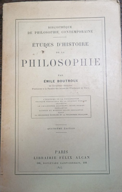 Etudes d'histoire de la philosophie