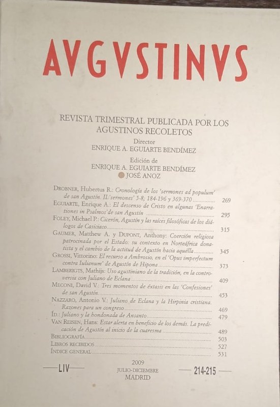 Augustinus: Revista Trimestral publicada por los Agustinos Recoletos