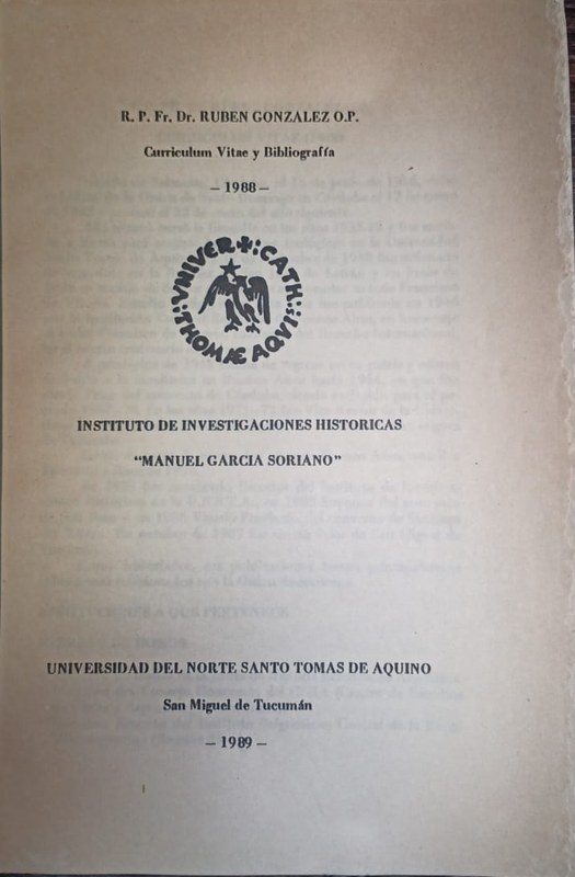 R. P. Fr. Dr. Ruben Gonzalez O. P.: 1988