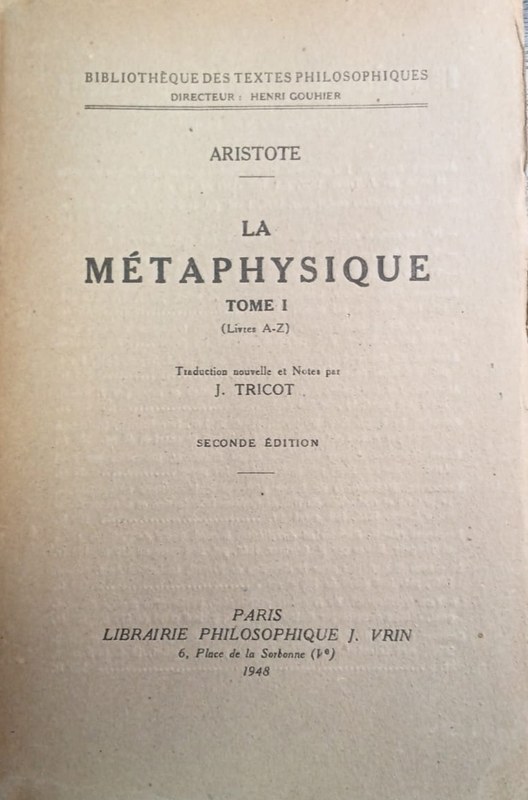 La Metaphysique: Tome I