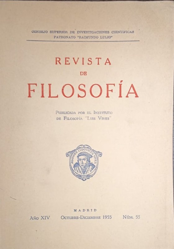 Revista de Filosofía: Publicada por el Instituto de Filosofía "Luis Vives"