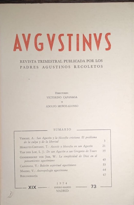 Augustinus: Revista Trimestral Publicada por los Padres Agustinos Recoletos