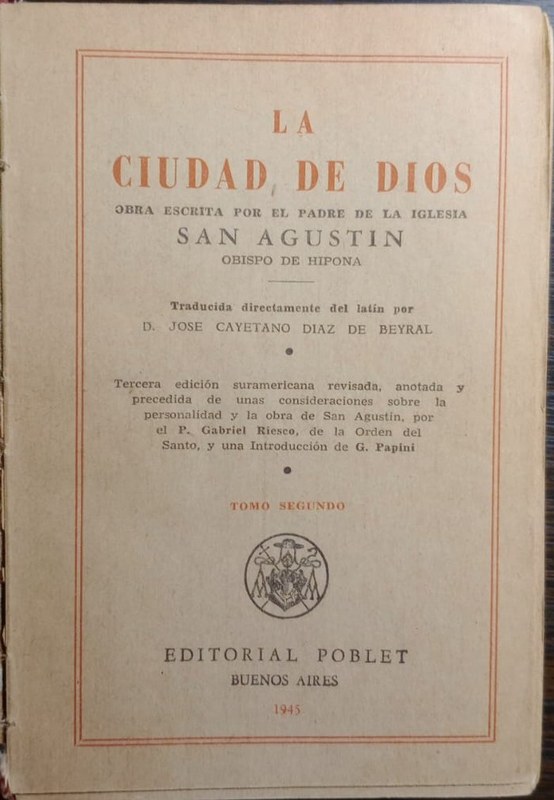 La ciudad de Dios: Tomo segundo