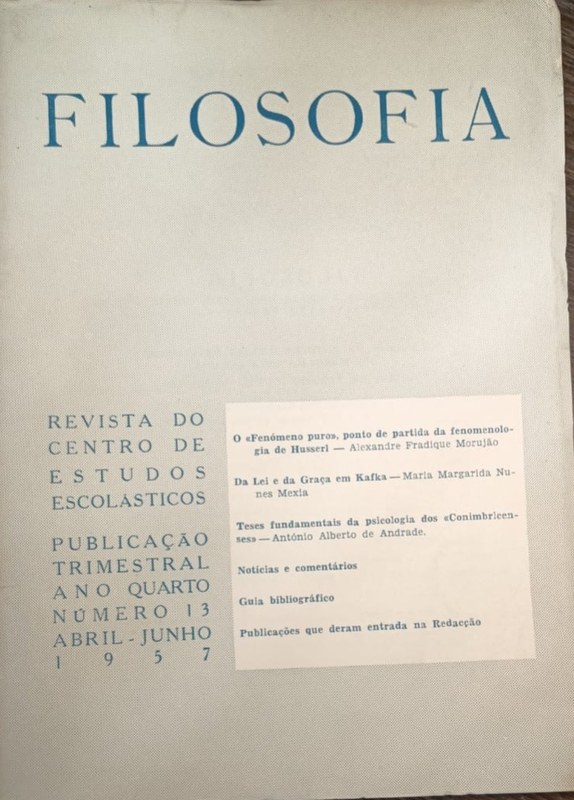 Filosofia: Revista do centro de estudos escolásticos
