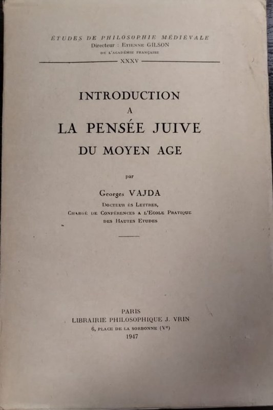 Introduction á la pensée juive du moyen age
