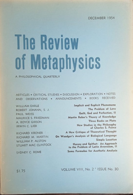 The Review of Metaphysics: A philosophical quarterly