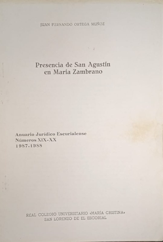 Presencia de San Agustín en María Zambrano