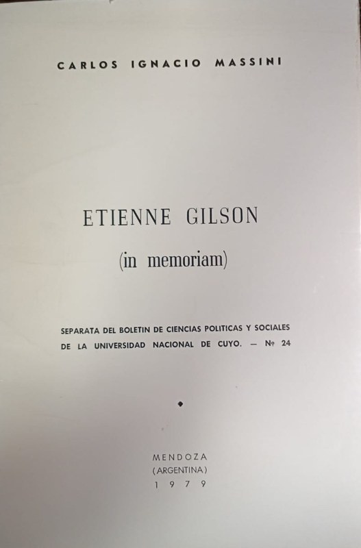 Etienne Gilson (in memoriam)
